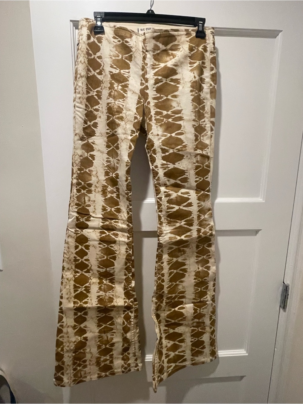 Free People Animal Print Pants in Tan and Cream